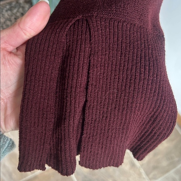 Free People Criss Cross Boho Tunic Mocha Sweater Size Small - Picture 9 of 14